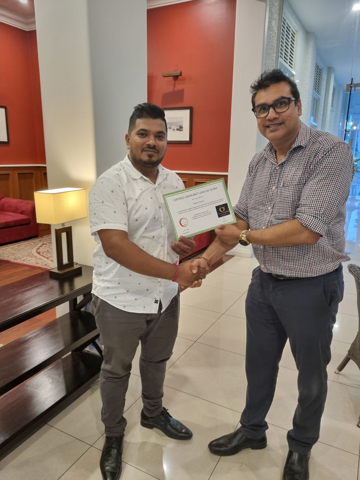 Green Belt certificate presentation